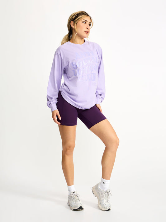 Social Long Sleeve Tee - Frosted Purple
