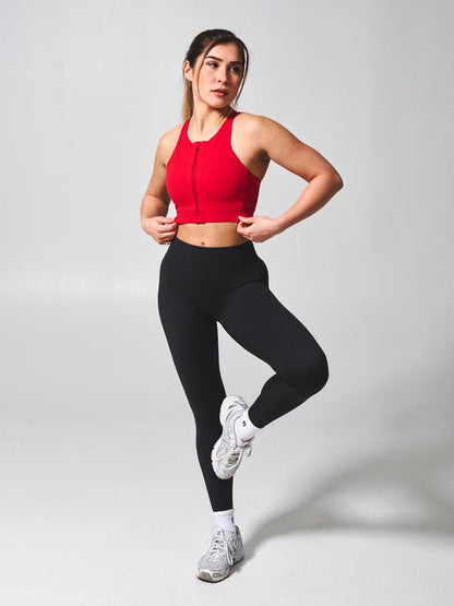 Wicked Zip Sports Bra - Lipstick Red