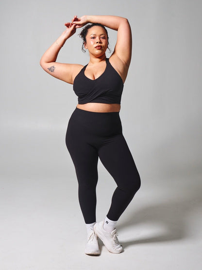 Candy Wrap Sports Bra - Onyx Black