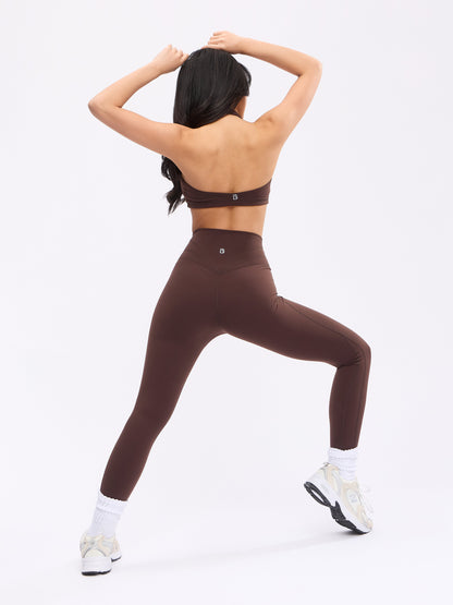 Revolution Halter Sports Bra - Journey Dark Brown