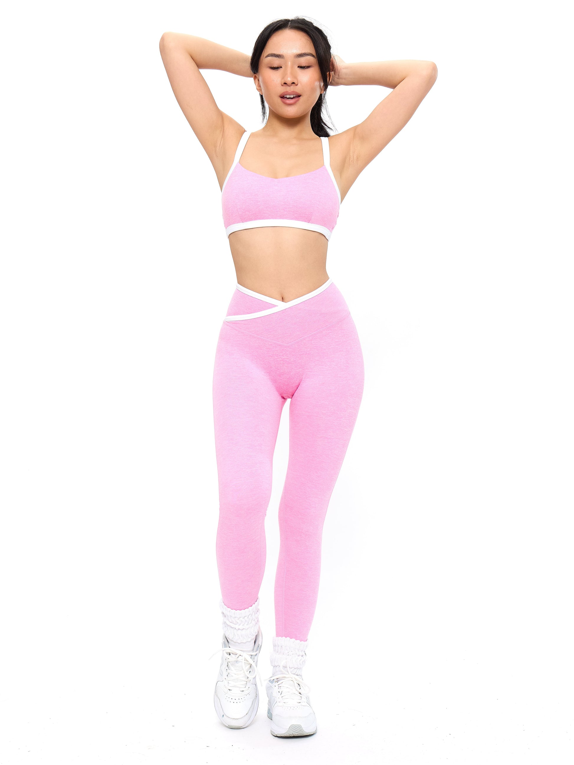 Dream Heather Contrast Sports Bra - Pink Sugar