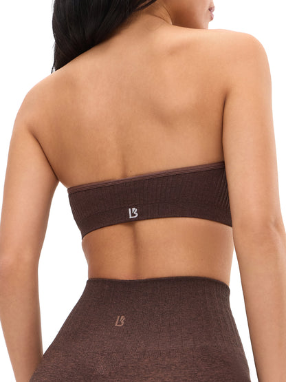 Seamless Ribbed Bandeau - Coffee