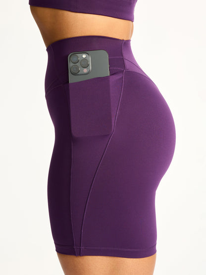 Everyday Airbrush Pocket Short 7" - Eggplant Purple