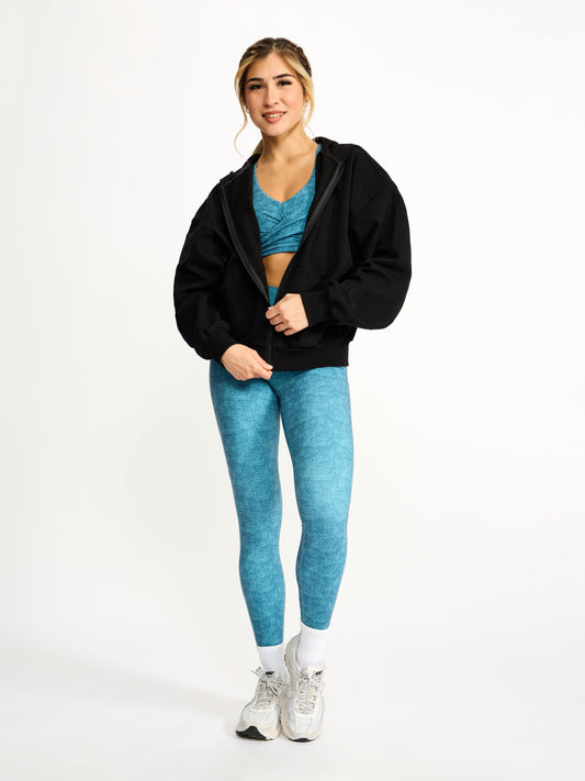 Full Zip Cloud Hoodie - Onyx Black