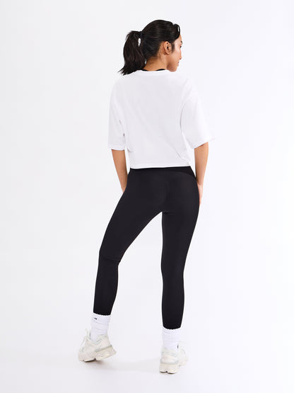 Throw Back Crop Tee - White