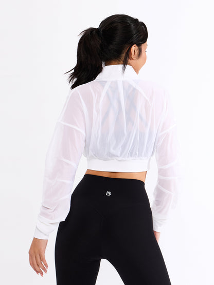 Exposed Mesh Jacket - White