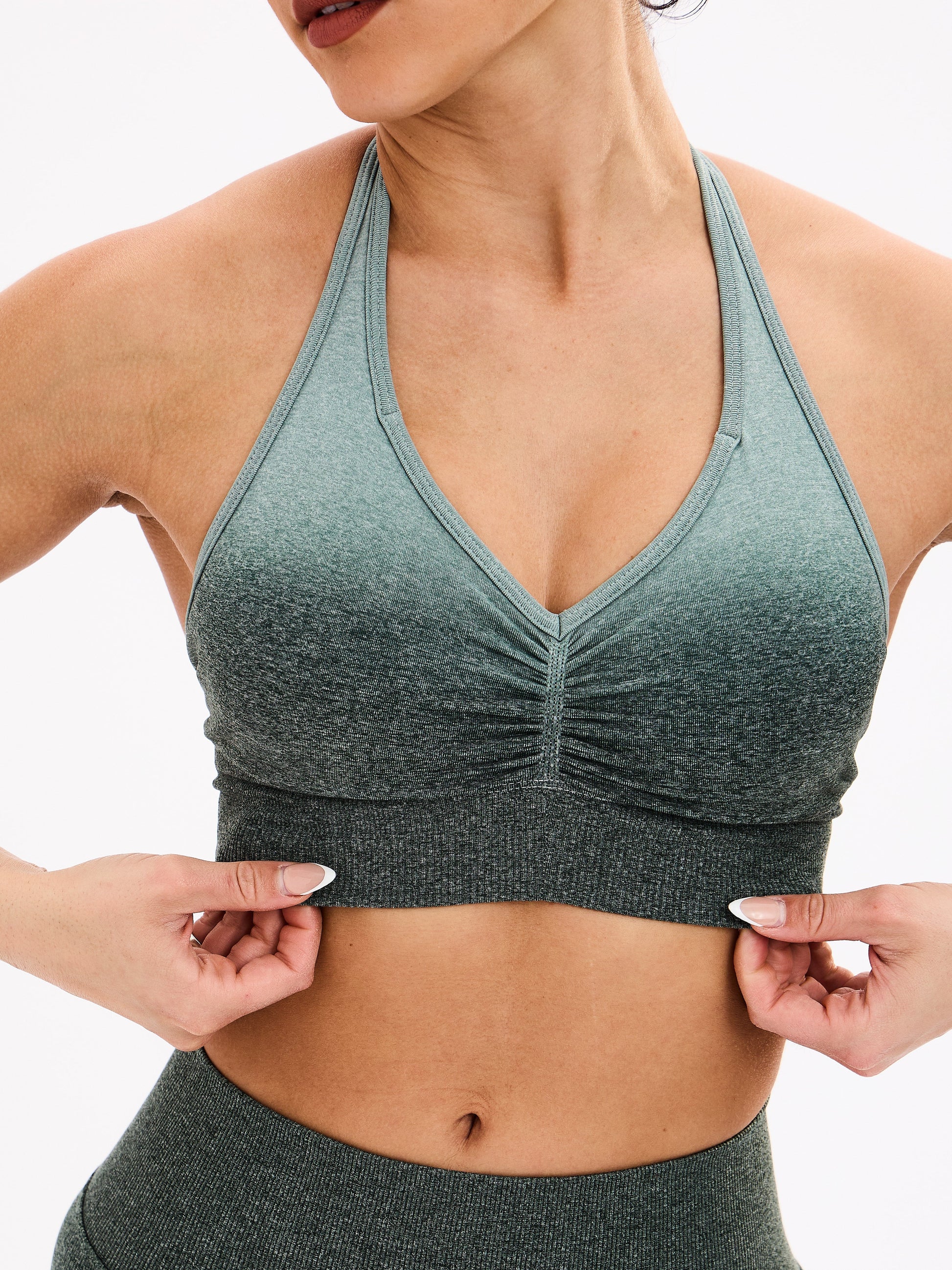 Halter Seamless Sports Bra - Garden Ombre