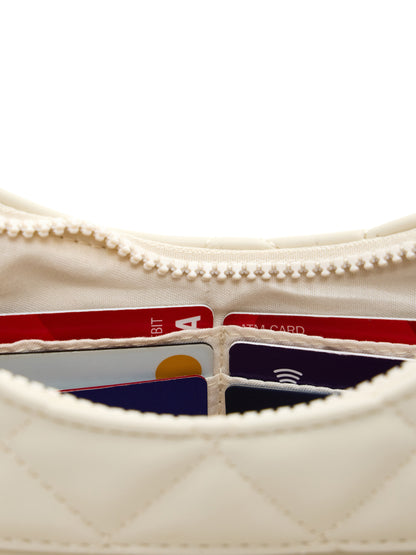 Quilted Crossbody Purse - Bone
