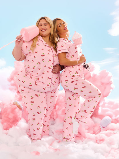 Pajama Pants Set - Cherry Print
