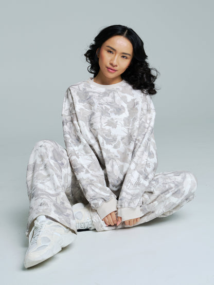 Plush Fleece Straight Leg Sweat Pant - Snow Camo