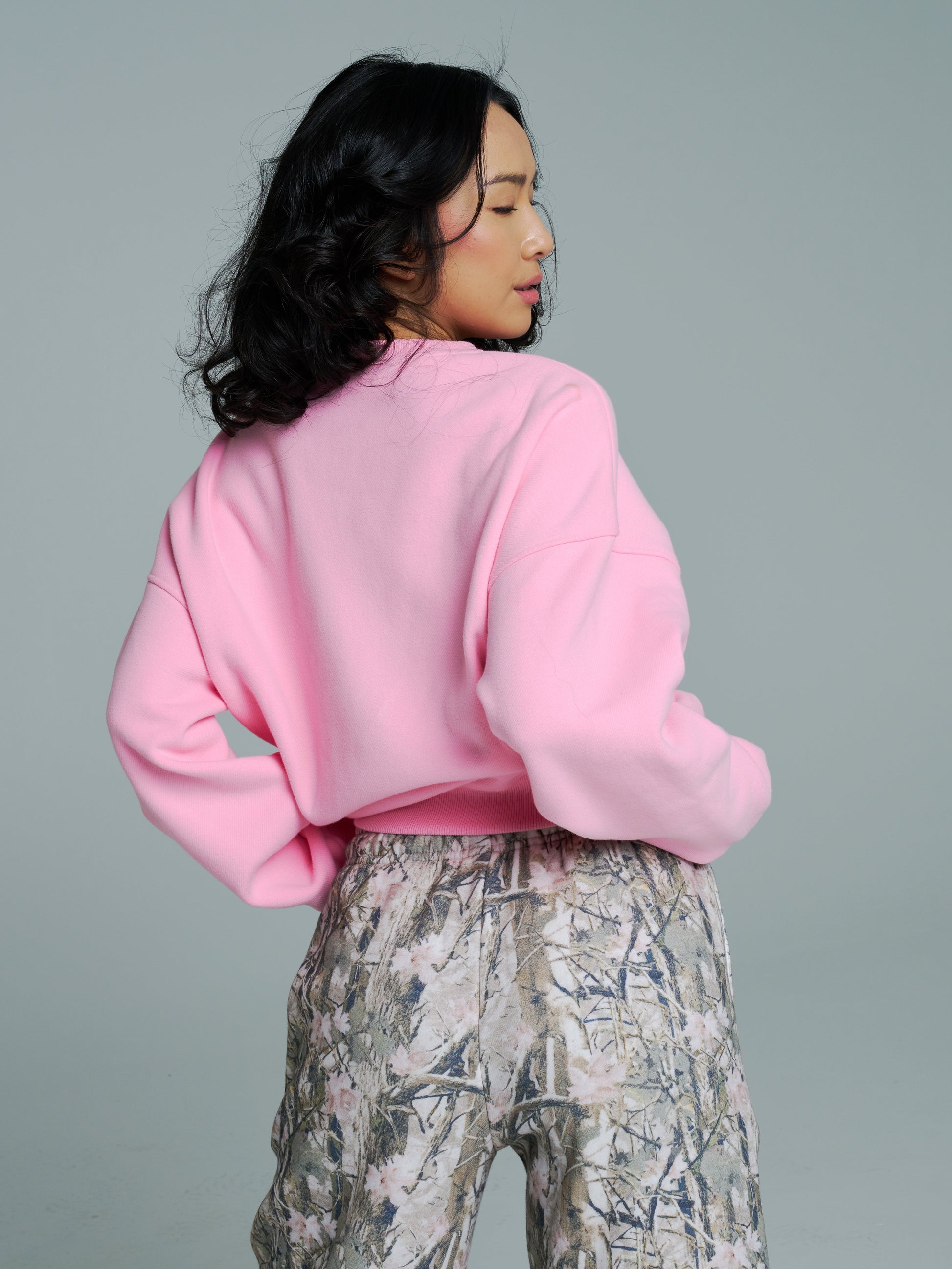 Plush Fleece Straight Leg Sweat Pant - Pink Camo
