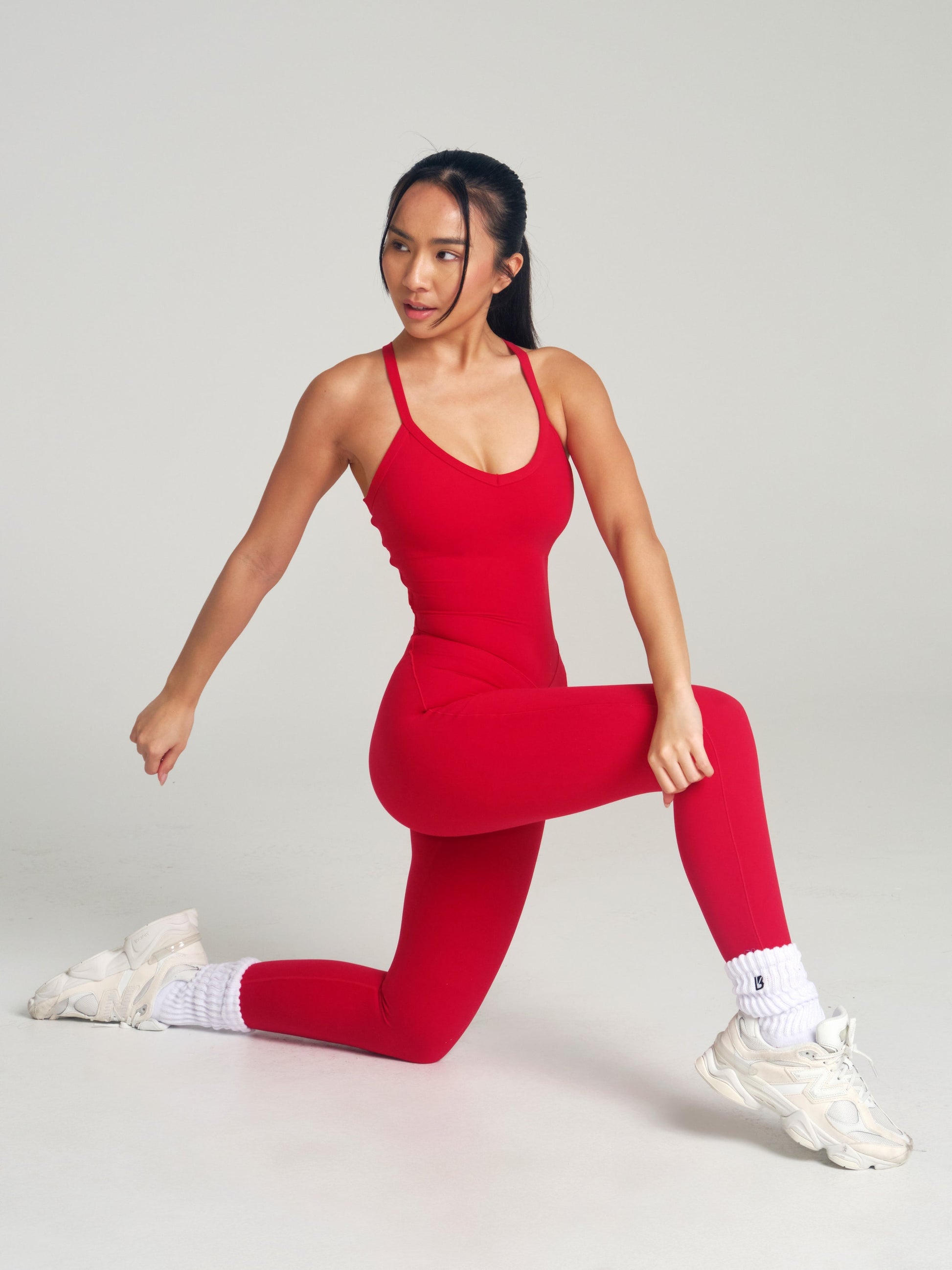 Poshknit Scrunch Bodysuit - Lipstick Red
