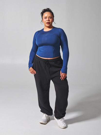 Halo Long Sleeve Baby Tee - Baked Blue