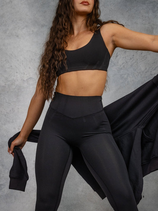 Airbrush Sports Bra - Onyx Black